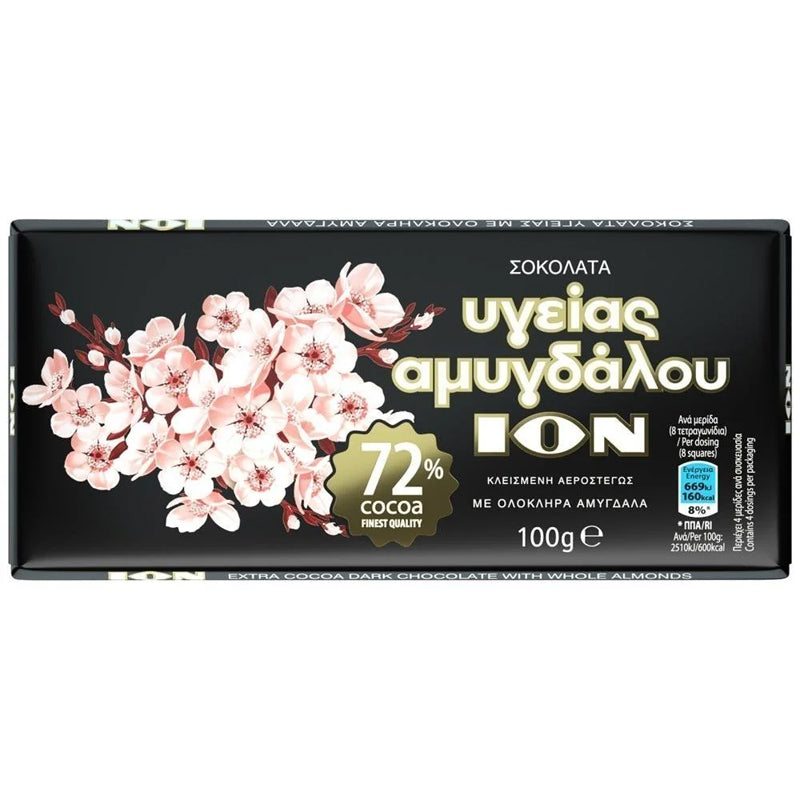 ION Bitterschokolade 72% mit Mandeln 100g