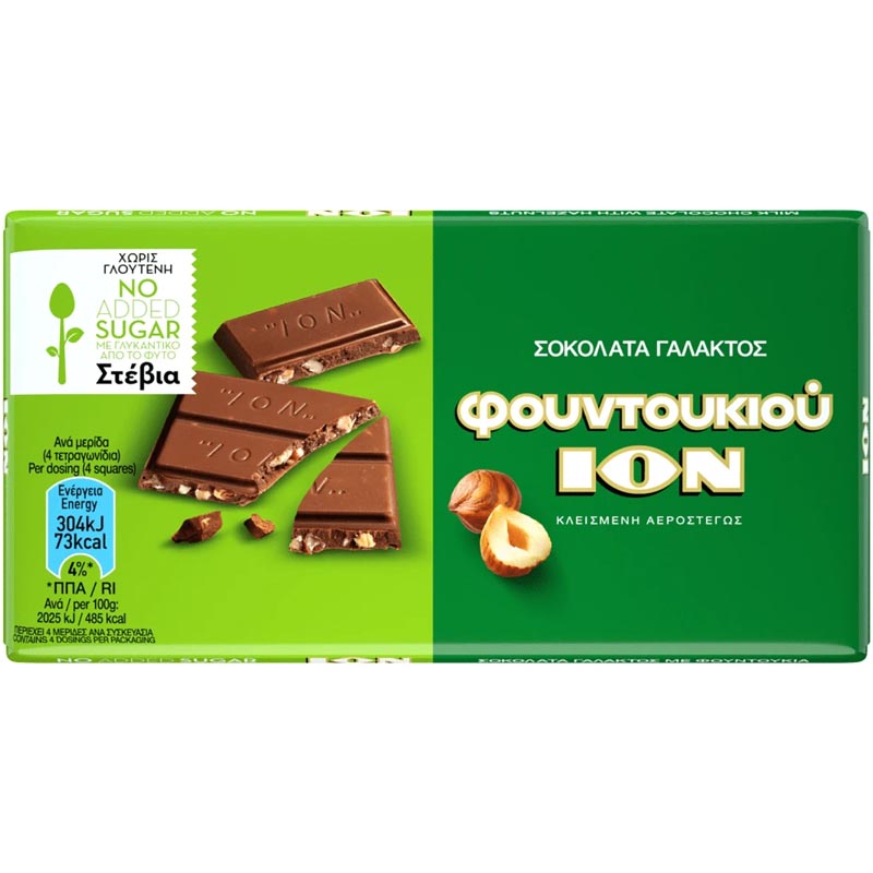 ION Vollmich Schokolade Haselnuss mit Stevia 60g