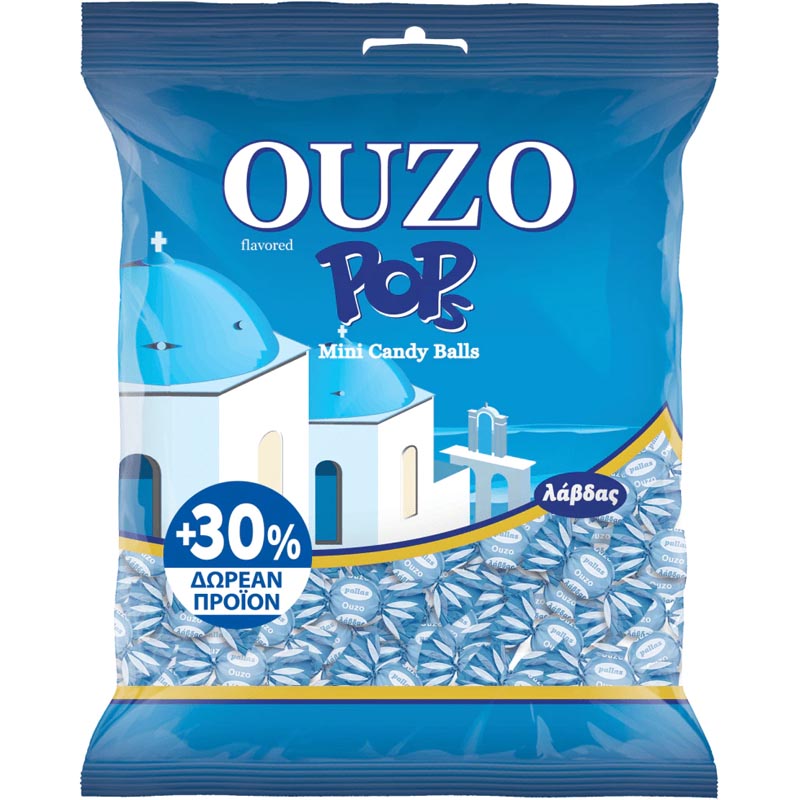 Lavdas Ouzo Bonbons Pops 130gr (+30% Gratisprodukt)